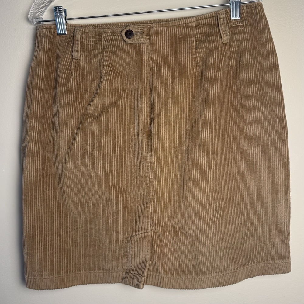 Eddie Bauer Skirt Women's 14 P Tan Camel Corduroy Vintage Retro Pockets Academia - Picture 7 of 10